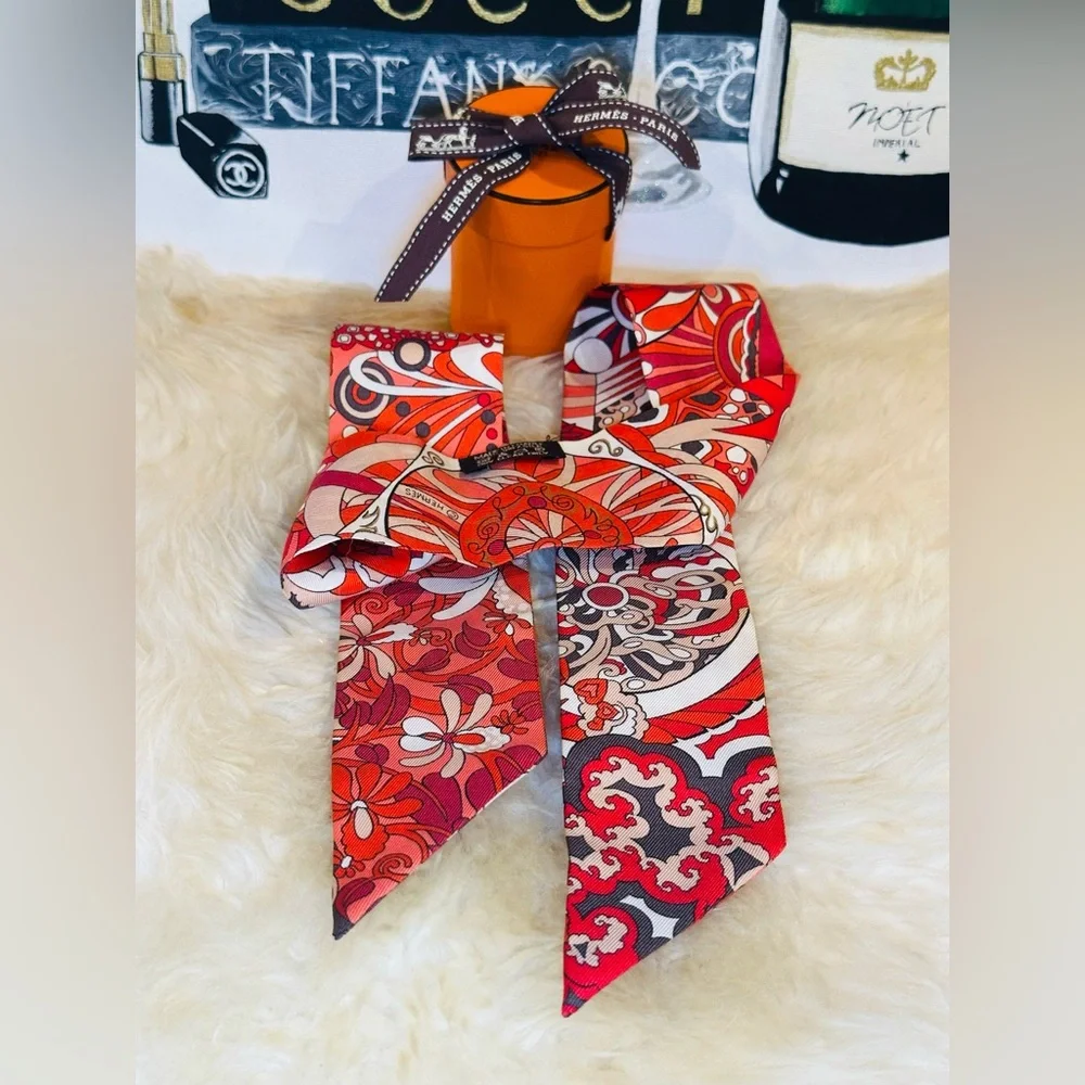 🔥 HERMES TWILLY BANDEAU 100% SILK W/ BOX